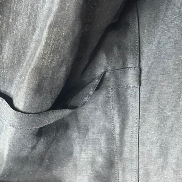 Calvin Klein Black Open-Front Blazer Womens 6 Lightweight Office Career Linen - Picture 7 of 10